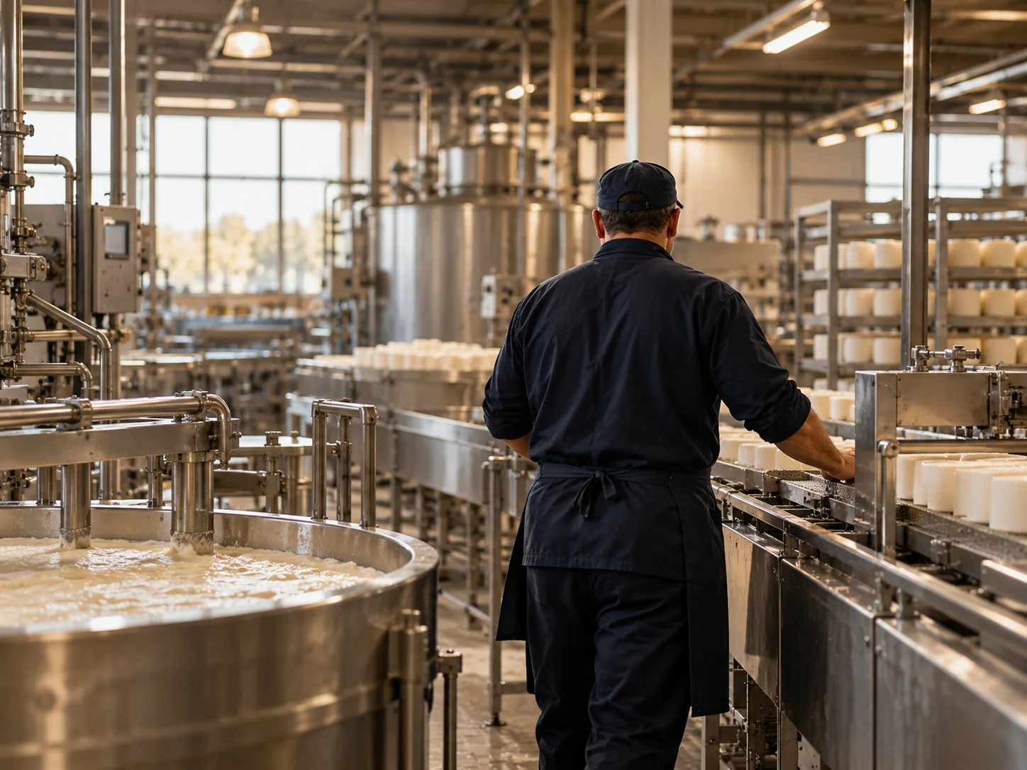 Un professionista al lavoro in uno stabilimento produttivo
